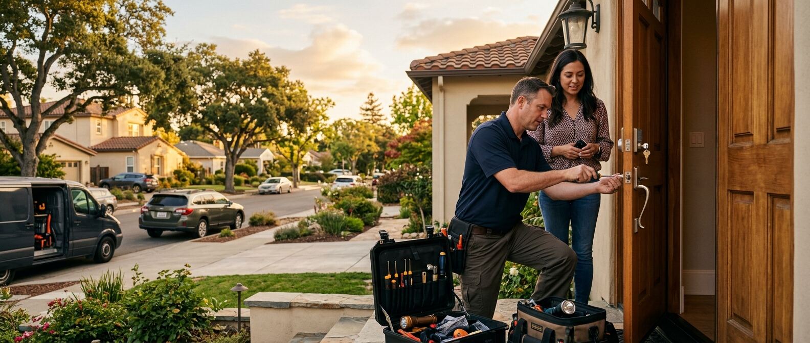 Professional locksmith san jose technician at work in San Jose